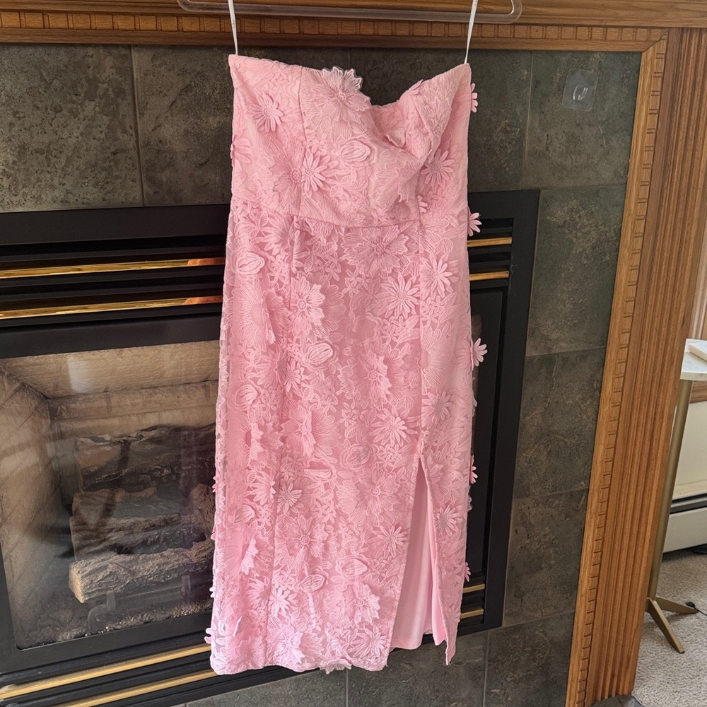 Lulu's Blush Pink Strapless Dress